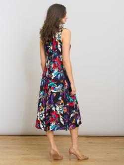 Gina Bacconi Dani Floral Midi Dress, Black/Multi - view 2, Black/Multi
