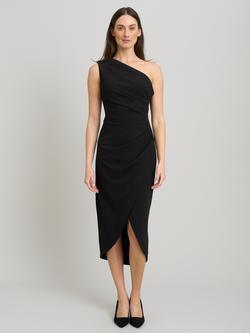 Gina Bacconi One Shoulder Dress, Black, Black