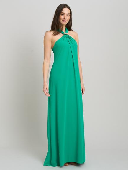 Gina Bacconi Halter Neck Maxi Dress, Emerald, Emerald