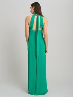 Gina Bacconi Halter Neck Maxi Dress, Emerald - view 2, Emerald