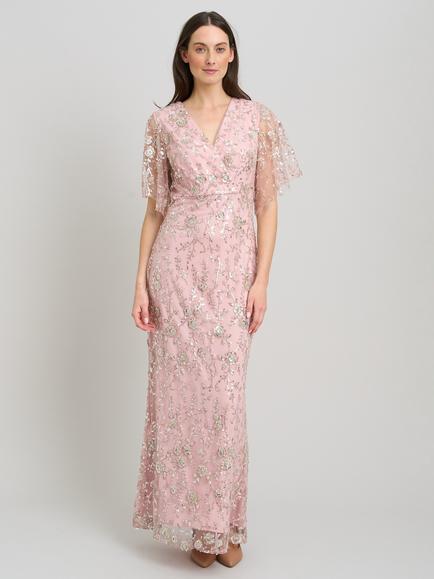Gina Bacconi Myla Beaded Maxi Dress, Blush, Blush