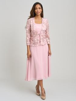Gina Bacconi Chiffon Dress, Blush, Blush