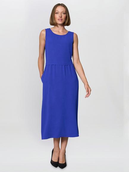 Gina Bacconi Xena Sleeveless Midi Dress, Blue Cobalt, Blue Cobalt