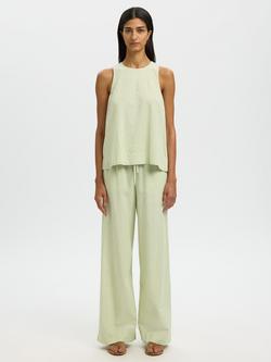 Selected Luisa Linen Rich Sleeveless Top, Mint - view 2, Mint