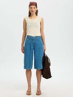 Selected Moon Sleeveless Top containing LENZING™ ECOVERO™ Viscose, Cream - view 2, Cream