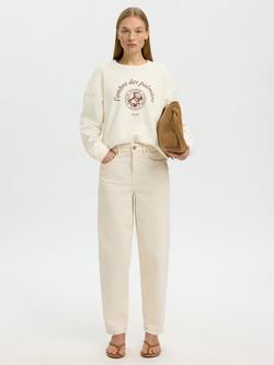 Selected Felisa Crew Neck Sweatshirt, Cream - view 2, Cream