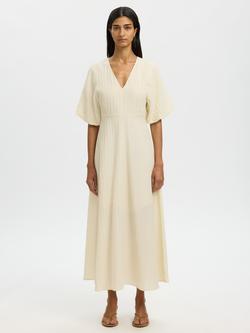 Selected Maddie Short Sleeve Midi Dress, Cream, Cream
