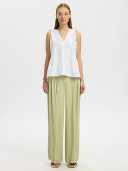 Selected Blair V-Neck Top, White - view 2, White