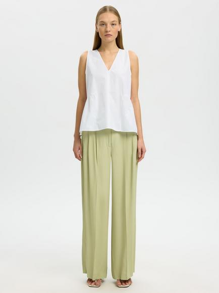 Selected Blair V-Neck Top, White - view 2, White