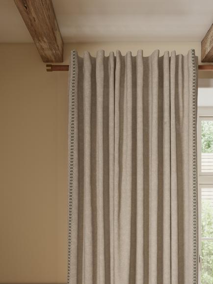 John Lewis Coba Linen Blend Multiway Voile Panel, Natural/Green