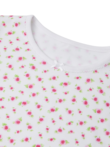 Rosa & Blue Kids' Roses Long Pyjamas, White - view 2, White