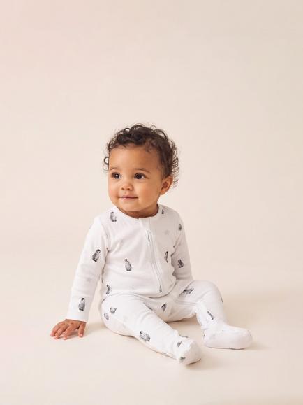 Rosa & Blue Baby Koalas Sleepsuit, White, White