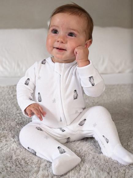 Rosa & Blue Baby Koalas Sleepsuit, White - view 2, White