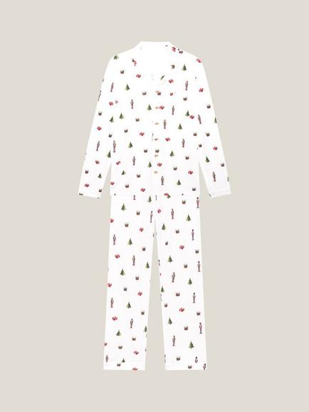 Rosa & Blue Men's Family Nutcracker Print Pyjama Set, White, White