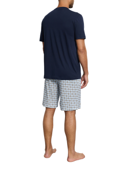 Hanro Cotton Modal Blend Soft Jersey Interlock Short Pyjama Set, Pumpkin Ornaments - view 2, Pumpkin Ornaments