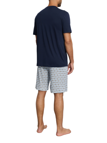 Hanro Cotton Modal Blend Soft Jersey Interlock Short Pyjama Set, Pumpkin Ornaments - view 2, Pumpkin Ornaments