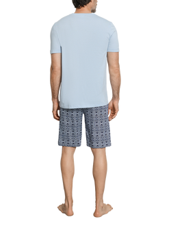 Hanro Cotton Modal Blend Soft Jersey Interlock Short Pyjama Set, Heritage Tiles - view 2, Heritage Tiles