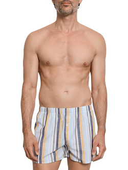 Hanro Cotton Fancy Woven Boxers, Sunset Stripe, Sunset Stripe