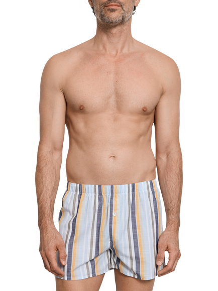 Hanro Cotton Fancy Woven Boxers, Sunset Stripe, Sunset Stripe