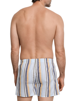 Hanro Cotton Fancy Woven Boxers, Sunset Stripe - view 2, Sunset Stripe