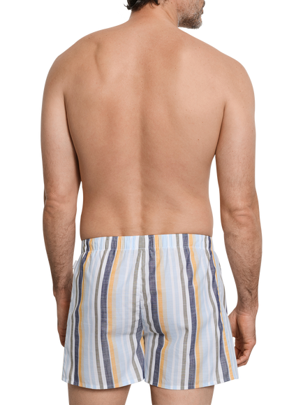Hanro Cotton Fancy Woven Boxers, Sunset Stripe - view 2, Sunset Stripe