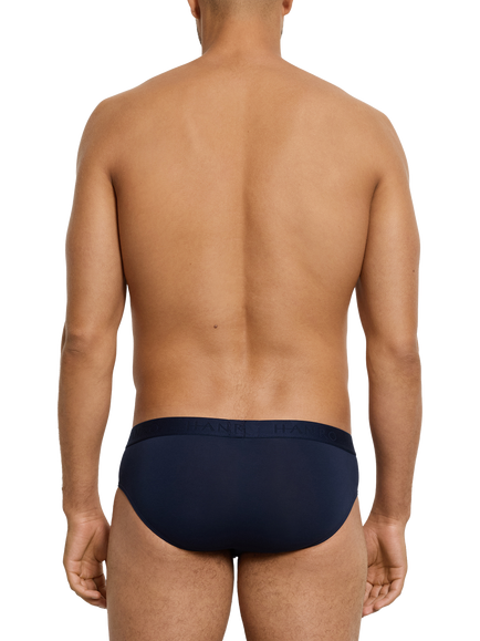 Hanro Stretch Cotton Briefs, Deep Navy - view 2, Deep Navy