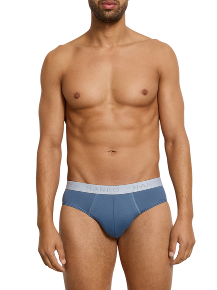 Hanro Essentials Stretch Cotton Briefs, Studio Green/Blue