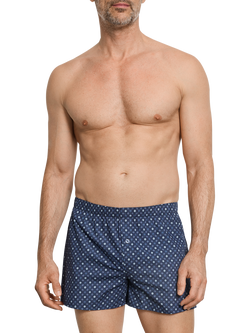 Hanro Cotton Fancy Woven Boxers, Squared Harmony, Squared Harmony
