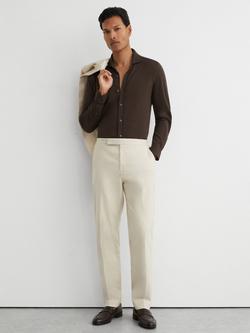 Reiss Dasilva Cotton Shirt, Chocolate Brown