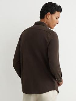 Reiss Dasilva Cotton Shirt - view 2, Chocolate Brown
