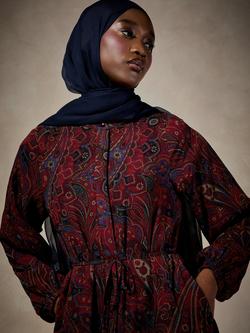 Aab Boteh Paisley Shirt Maxi Dress, Red/Multi - view 2, Red/Multi