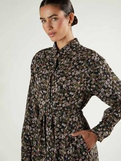 Aab Camo Floral Shirt Maxi Dress, Green/Multi - view 2, Green/Multi