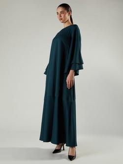 Aab Wide Sleeve Drop Waist Maxi Dress, Green Teal, Green Teal