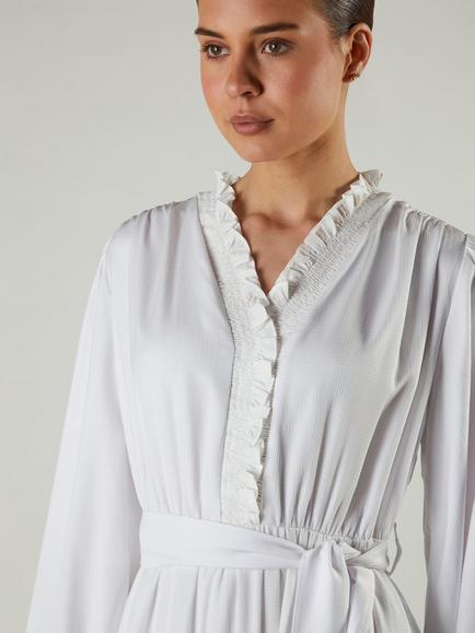 Aab Belted Tiered Floaty Maxi Dress, White - view 2, White