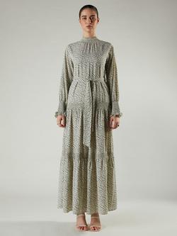 Aab Bobin Smocked Maxi Dress, Green/Multi, Green/Multi