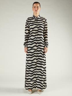 Aab Milia Shirt Maxi Dress, Black/Multi - view 2, Black/Multi