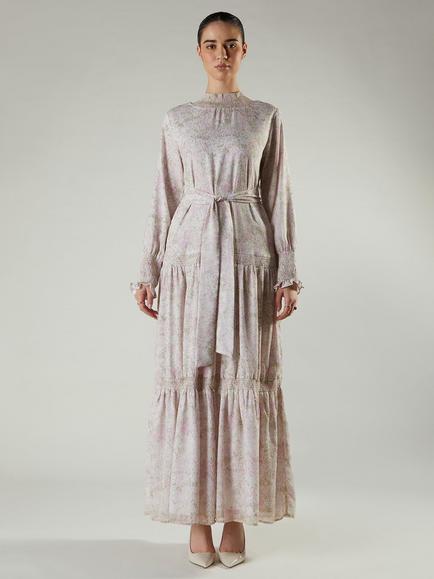 Aab Pastel Whisper Floral Maxi Dress, Pink/Multi, Pink/Multi