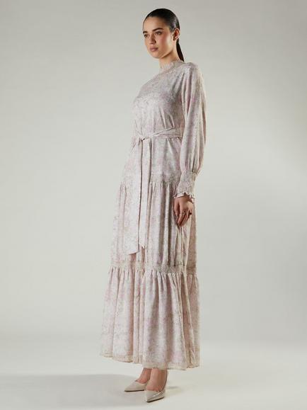 Aab Pastel Whisper Floral Maxi Dress, Pink/Multi - view 2, Pink/Multi