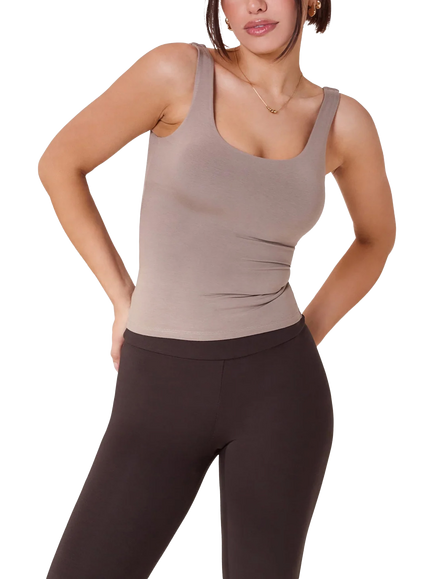Lovall Lightweight Everyday Tank Top Vest, Stone