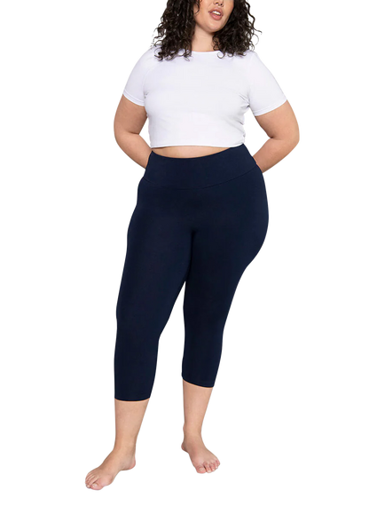Lovall Lightweight Cropped Leggings, Navy