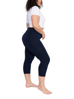 Lovall Lightweight Cropped Leggings - view 2, Navy