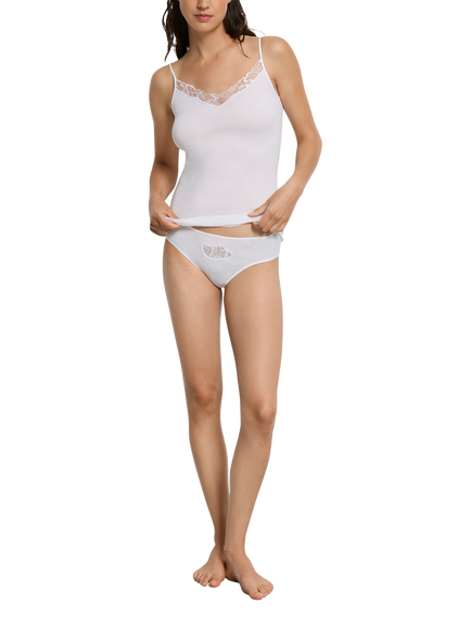 Hanro Belen Kalea Embroidered Floral Briefs - view 2, White