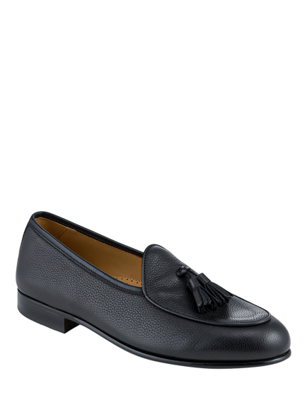 Jones Bootmaker Camillo Leather Tassel Loafers - view 2, Black