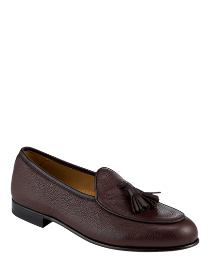 Jones Bootmaker Camillo Leather Tassel Loafers - view 2, Brown