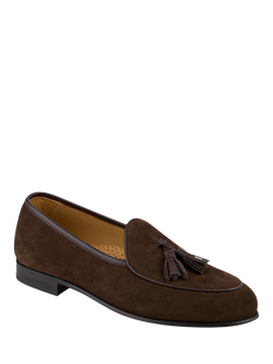 Jones Bootmaker Camillo Suede Tassel Loafers - view 2, Brown