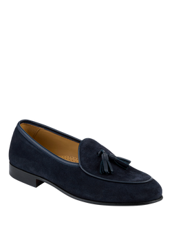 Jones Bootmaker Camillo Suede Tassel Loafers - view 2, Navy