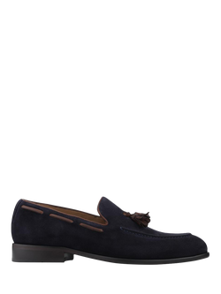 Jones Bootmaker Devon2 Leather Tassel Loafers, Navy/Brown, Navy/Brown