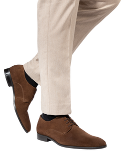 Jones Bootmaker Melvin Suede Oxford Shoes, Brown - view 2, Brown