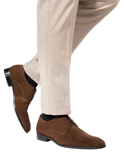 Jones Bootmaker Melvin Suede Oxford Shoes, Brown - view 2, Brown