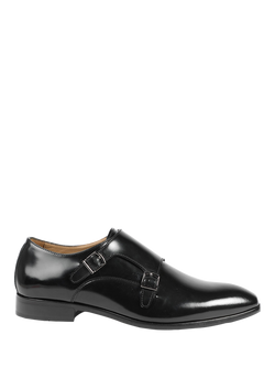 Jones Bootmaker Naveen Leather Monk Shoes, Black